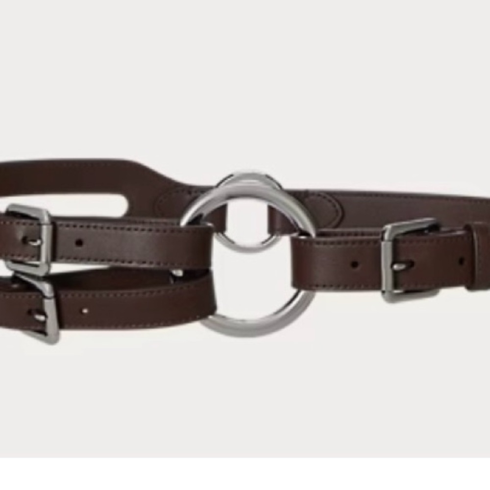 Ralph Lauren Tri Strap O Ring Leather Belt